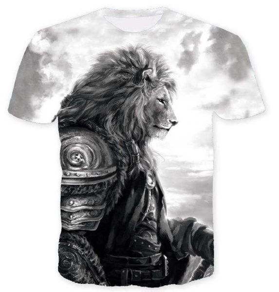 Men's New T-Shirt Fashion 3D Lion Print 