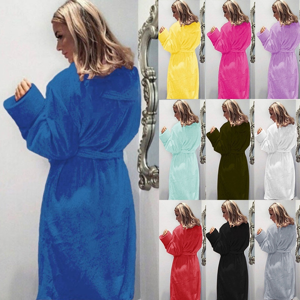 Winter Women s Fashion Warm Bathrobes Thicken Home Clothing Pajama Robes Long Robes Long Sleeve Sleepwear 15 Colors