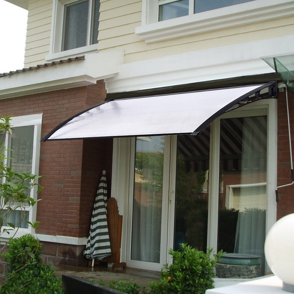 150 x 100cm U-Kiss Door Canopy Multiple Size Window Canopy Awning,Sun Rain Shelter Roofing Canopie Sun Shade Door Patio Cover UV Protection Shade Cover