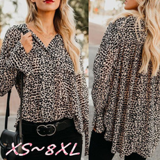 Plus Size, Shirt, Sleeve, leopard print