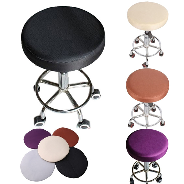 Round Bar Stool Cover Stretch Removable Elastic Chair Pad Protector for A5D4
