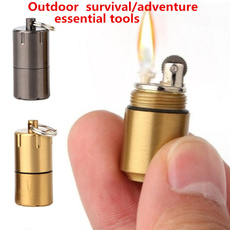 New Portable Mini Outdoor Survival Tools Kerosene Lighter Key Chain Waterproof  Easy Be Carried Camping Fishing Hiking Tools