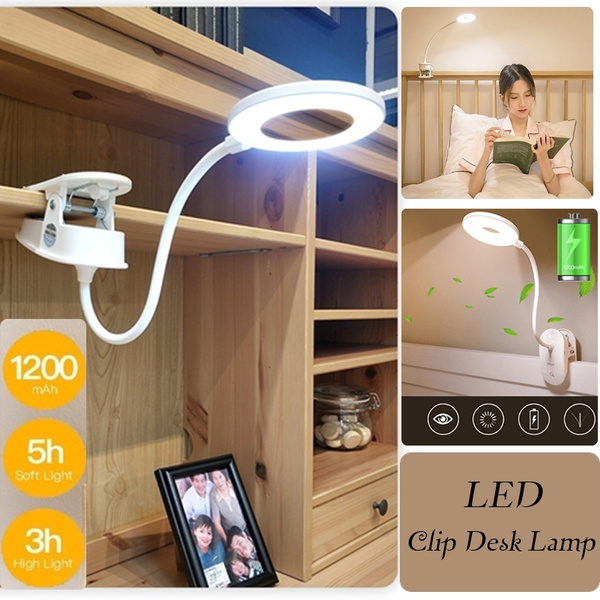 USB LED Touch On/off Switch 3 Modes Clip Desk Lamp Dimmer Rechargeable Desk Lamp 