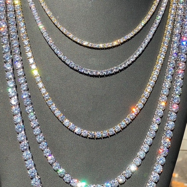 Gorgeous Men's Gold Tennis Chain Icy 