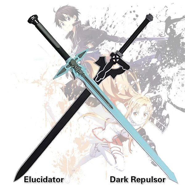 1:1 80cm SAO Sword Sword Art Online Dark Repulser & Elucidator Asuna Kirigaya 