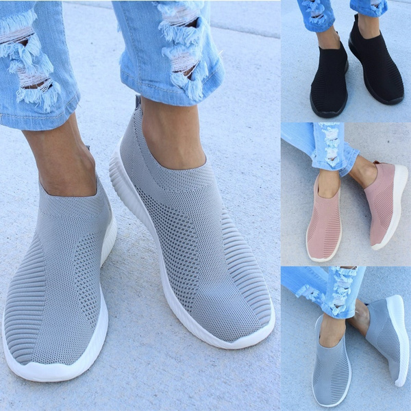 slip on running flat sneakers