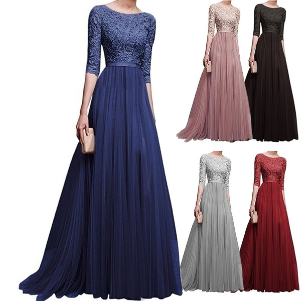 Women Long Wedding Evening Ball Gown Party Prom Bridesmaid Dress | Wish