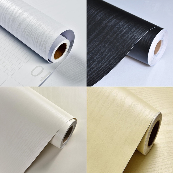 Thickened Wood Grain Self Adhesive Furniture Stickers Wardrobe Cabinets ...
