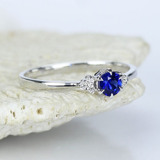 Sterling, White Gold, Sapphire, Blue Sapphire