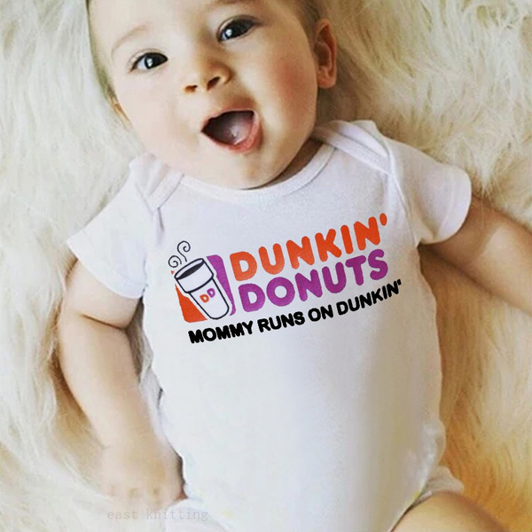 Dunkin Donuts Baby Onesie Mommy Runs on Dunkin Bodysuit Hipster Toddler