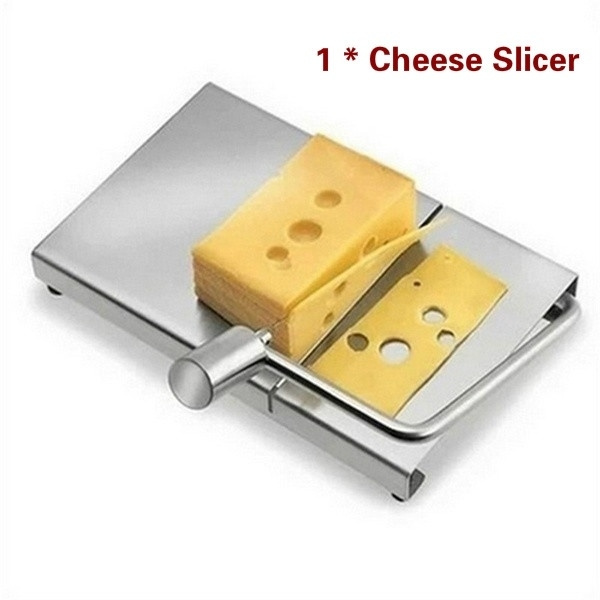 1pcs Cheese Butter Slicer Cutter Board Stainless Steel Wire Cutting Dessert  Blade