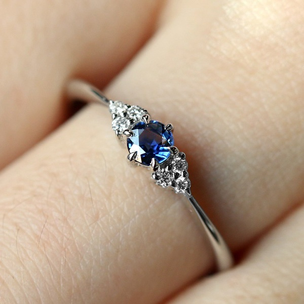 small sapphire and diamond ring