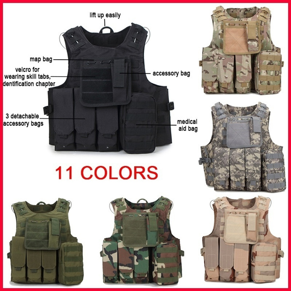 Usmc Airsoft Military Tactical Vest Molle Combat Assault Plate Carrier 