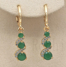 yellow gold, jadeearring, Dangle Earring, Smycken