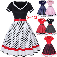 Women, short sleeve dress, Vintage Dresses, Sleeve