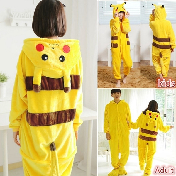 EU US SIZE Children Adult Pokemon Pikachu Anime Onesie Kids Girls Boys Women  Men Warm Soft Cosplay Pajamas One Piece Sleepwear Christmas Halloween  Costumes