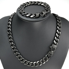 Steel, Stainless, Set, necklacebracelet