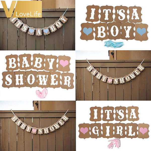 Baby Shower Decorations It's A Boy Girl Baby Shower Banner Gender