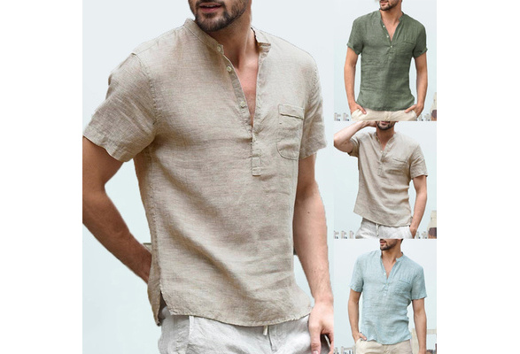 Summer Men's Plain Cotton Linen T-Shirt Short Sleeve Tops Basic Tees Chinese L Summer Men's Plain Cotton Linen T-Shirt Short Sleeve Tops Basic Tees Chinese L