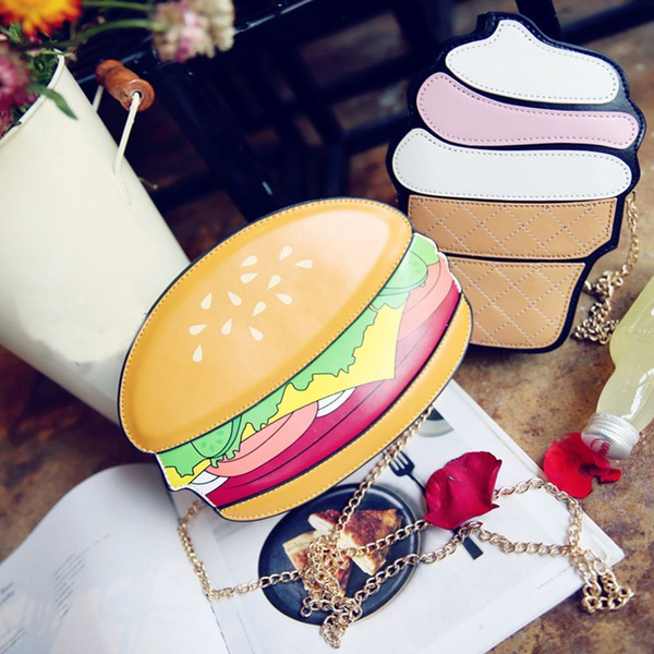 Messenger Chips Cupcake Shape Satchel Hamburger Purse Handbag Crossbody