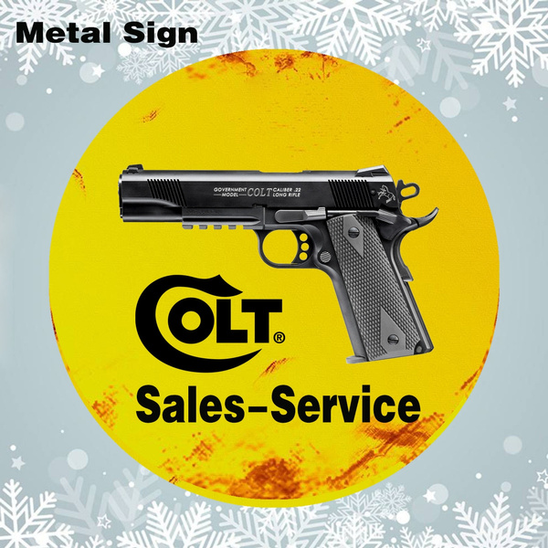 Colt Pistol Vintage Metal Tin Sign Wall Art Ideas Retro Iron Decor Wish