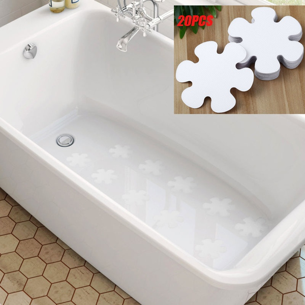 20pcs Flower Shaped Non-Slip Shower Treads PEVA Non Slip Stickers for Tubs Bath