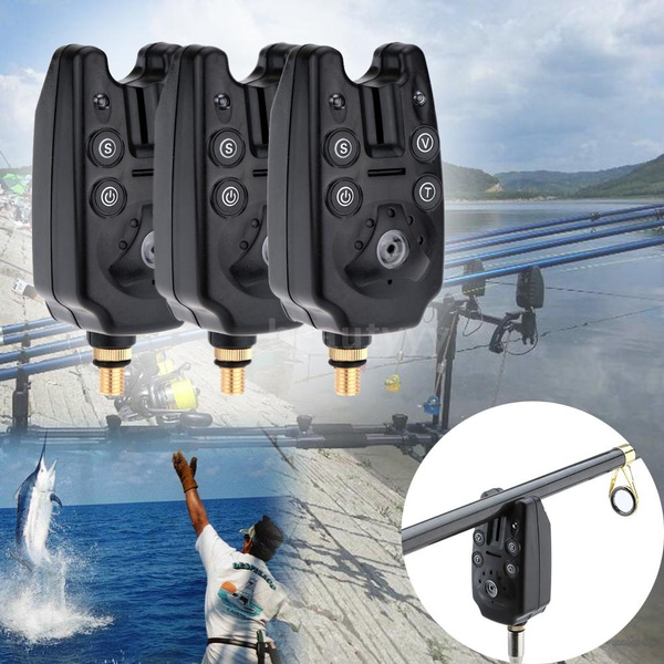 3pcs Wireless Fishing Bite Alarms for Fishing Rod Sensitivity Sound Alert  D9B5 with 3pcs Fishing Chain Swingers