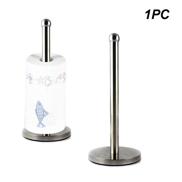 1pc Stainless Steel Vertical Paper Towel Holder For Kitchen