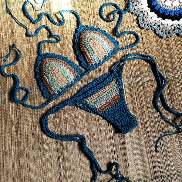 Hand Crochet Bathing Suit CrochetSet Women Crochet Swimsuit