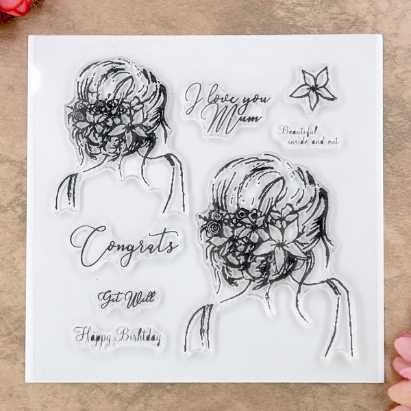 Je T Aime Maman Joyeux Anniversaire Mere Scrapbook Bricolage Cartes Photo Tampon En Caoutchouc Tampon Transparent Timbre Transparent Wish