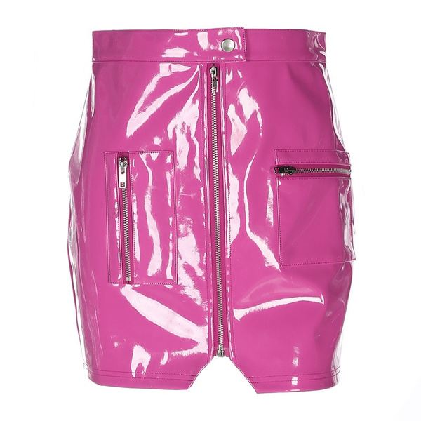 Pink cheap pvc shorts