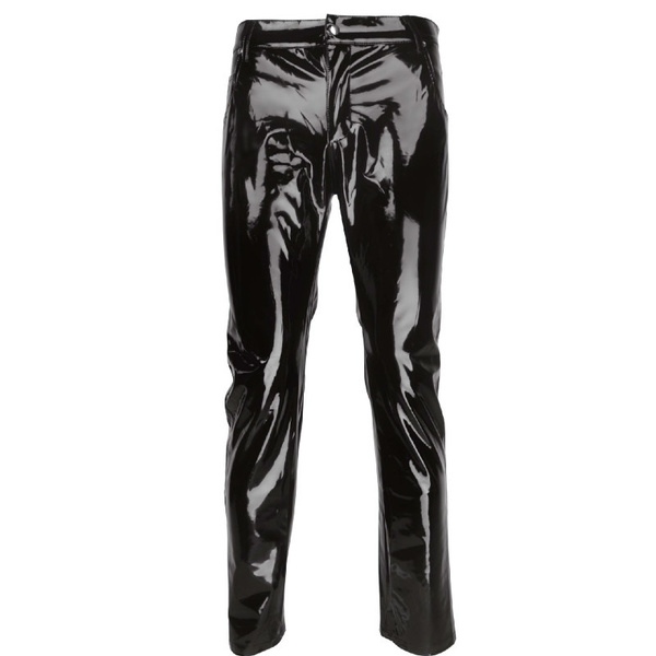 Men Faux Leather PVC Pants Trousers 