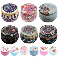 Lovely Mini Tin Box Gift Jewelry Tin Box Cookie Candy Tea Storage Round Drum Tinplate Box 