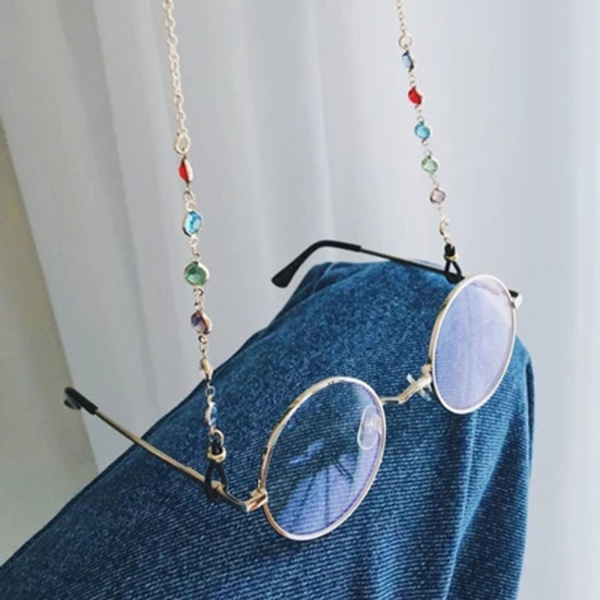 Eyewear String Neck Accessories Rhinestone Beads Eyeglasses Holder  Sunglasses Rope Glasses Cord Crystal Beaded | Wish