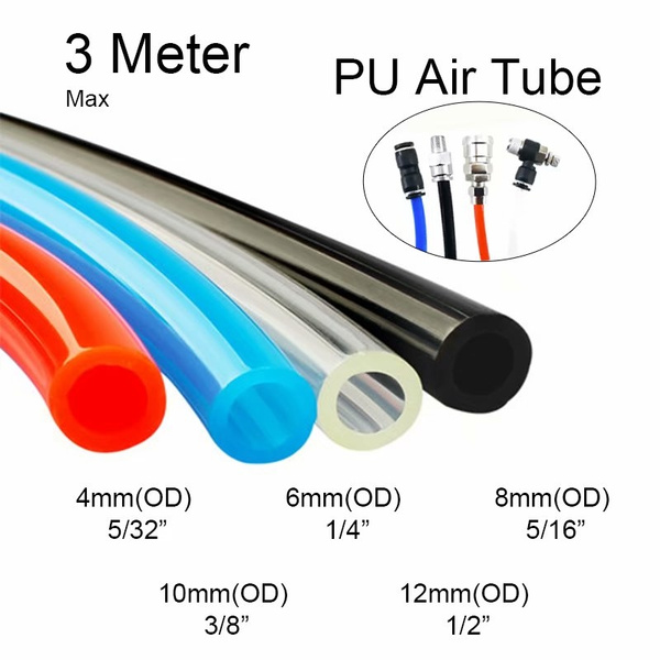 12mm x 9mm Fuel Gas Air flex Polyurethane PU Pneumatic Tubing Hose Pipe-Black 