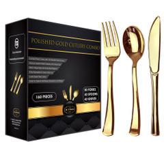 Heavy, disposablecutlery, gold, Heavy Duty