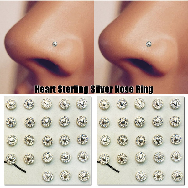 Female Horseshoe C-shaped Double Head Zircon Nose Ring Simple Style Nose  Piercing Accessory | Nose jewelry, Body jewelry piercing, Body jewelry