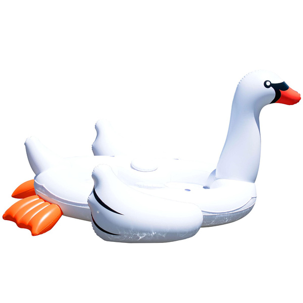 Swimline 19700 Super Swan Oasis Island 6-Person Inflatable Vinyl Pool ...