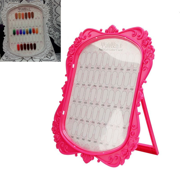 48 Colors Cards Nail Art Tip Chart Display Rack Picture Frame Shape 4