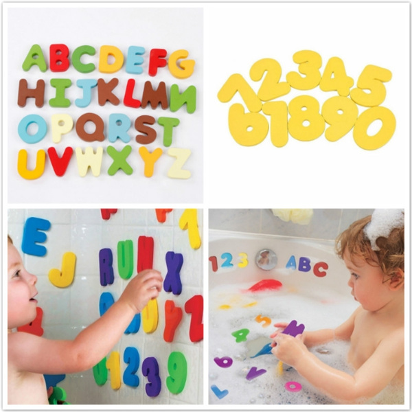 36pcs Foam Letters Figures Bathroom Bath Tub Kids Baby Education Alphabet Toy US 
