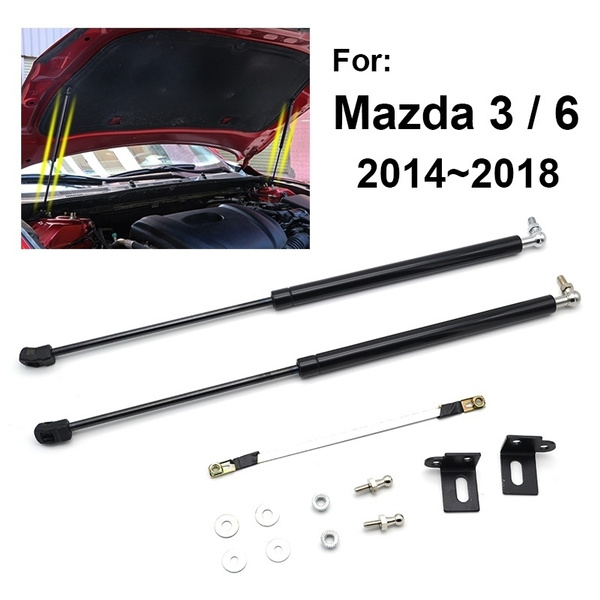 For Mazda 6 M6 Atenza 2013-2018 Engine Hood Shock Struts Damper Lifter Support – Black Stainless Steel