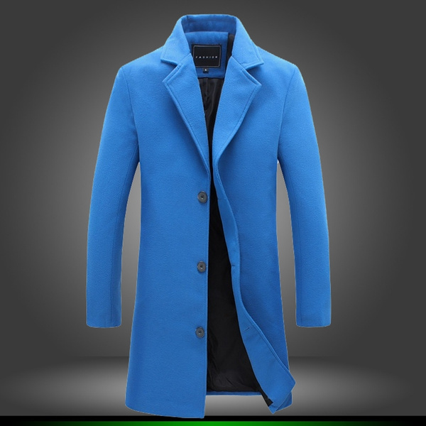 Trench Coat Men Autumn Winter New Fashion Men s Casual Woolen