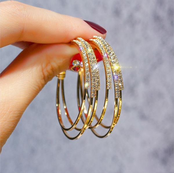 Buy Online Gold colour Round Design Hoop Earrings for Girls and Women – One  Stop Fashion