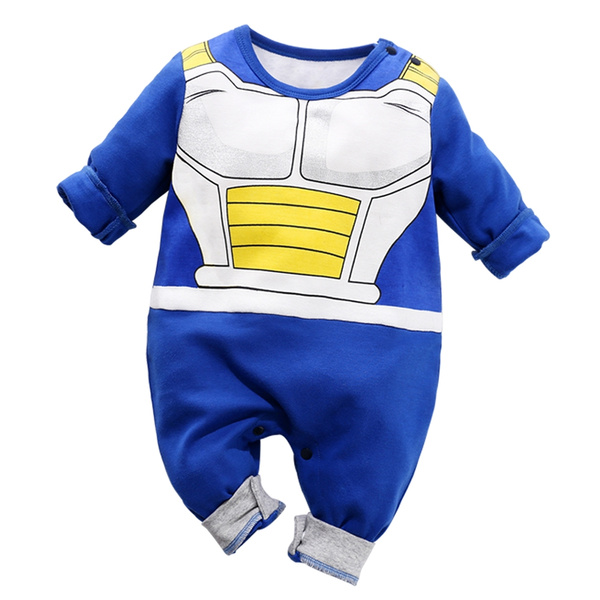 Geek Gear Dragon Ball Z Baby Vegeta Romper Toddler Jumpsuit Costume Goku Cosplay Free Bib and Hat