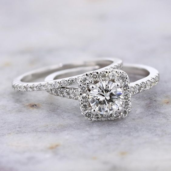 Luxury 925 Silver Diamond Ring Set For Women Fashionable Bridal Promise And Engagement  Rings From Simplefashion, $7.04 | DHgate.Com