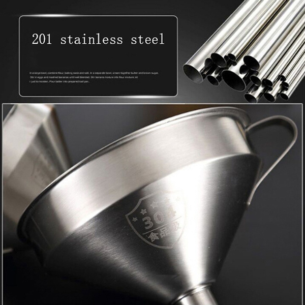 Stainless Steel Wide Mouth Food Pouring Decanting Funnel Filter Jam Strainer Y 