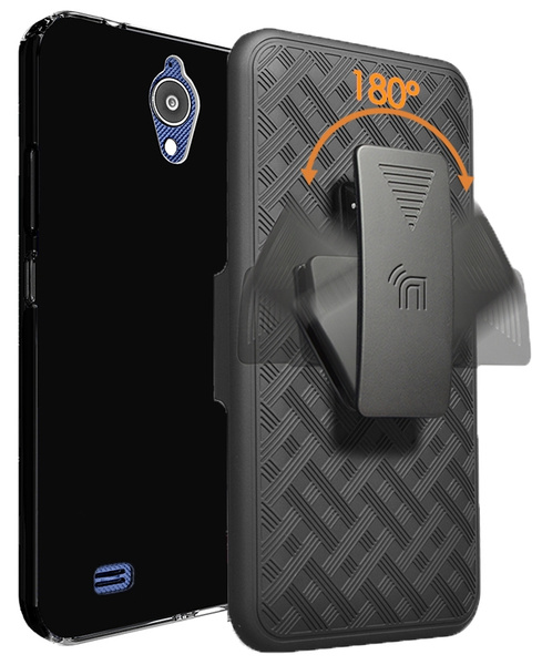 Custodia Rugged Doppio Strato Con Cristalli Per AT&T Axia / Cricket Vision / Alcatel Axia - Foto 4