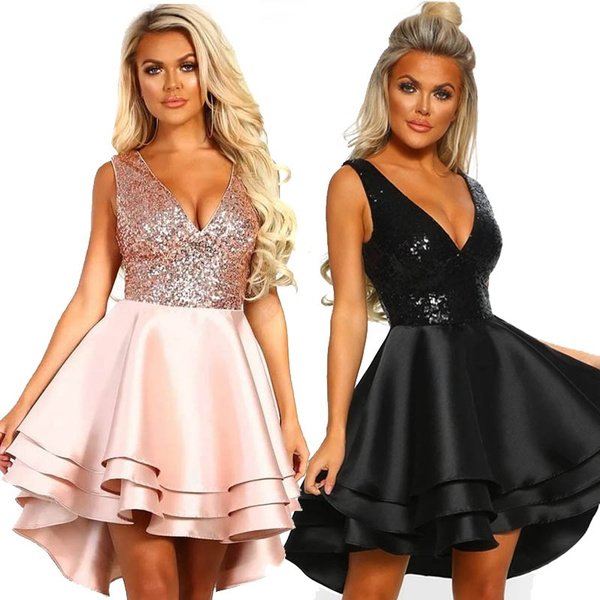 dip hem prom dress