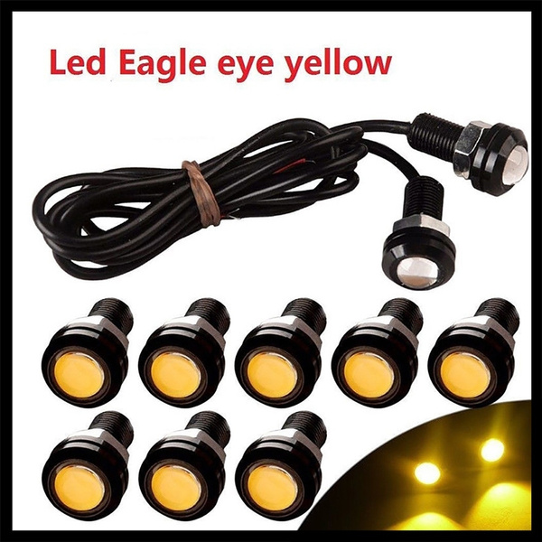 10x Yellow Amber 9W LED Eagle Eye Car DRL Daytime Running Turn Signal Light 18MM 