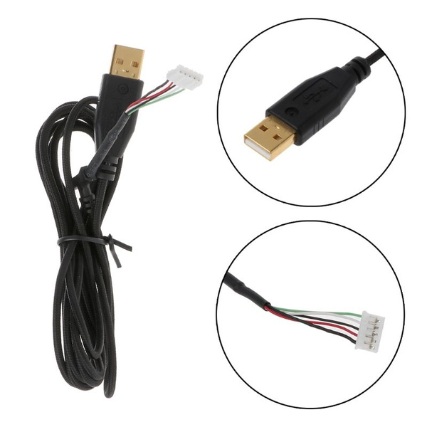 Gold Plated Durable Nylon Braided Line USB Mouse Cable Replacement Wire